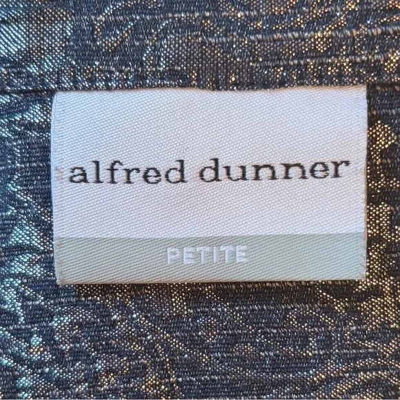 Alfred Dunner Silver Gray Metallic Paisley Blazer Jacket 3/4 Sleeve Shimmer 14P - Picture 12 of 15